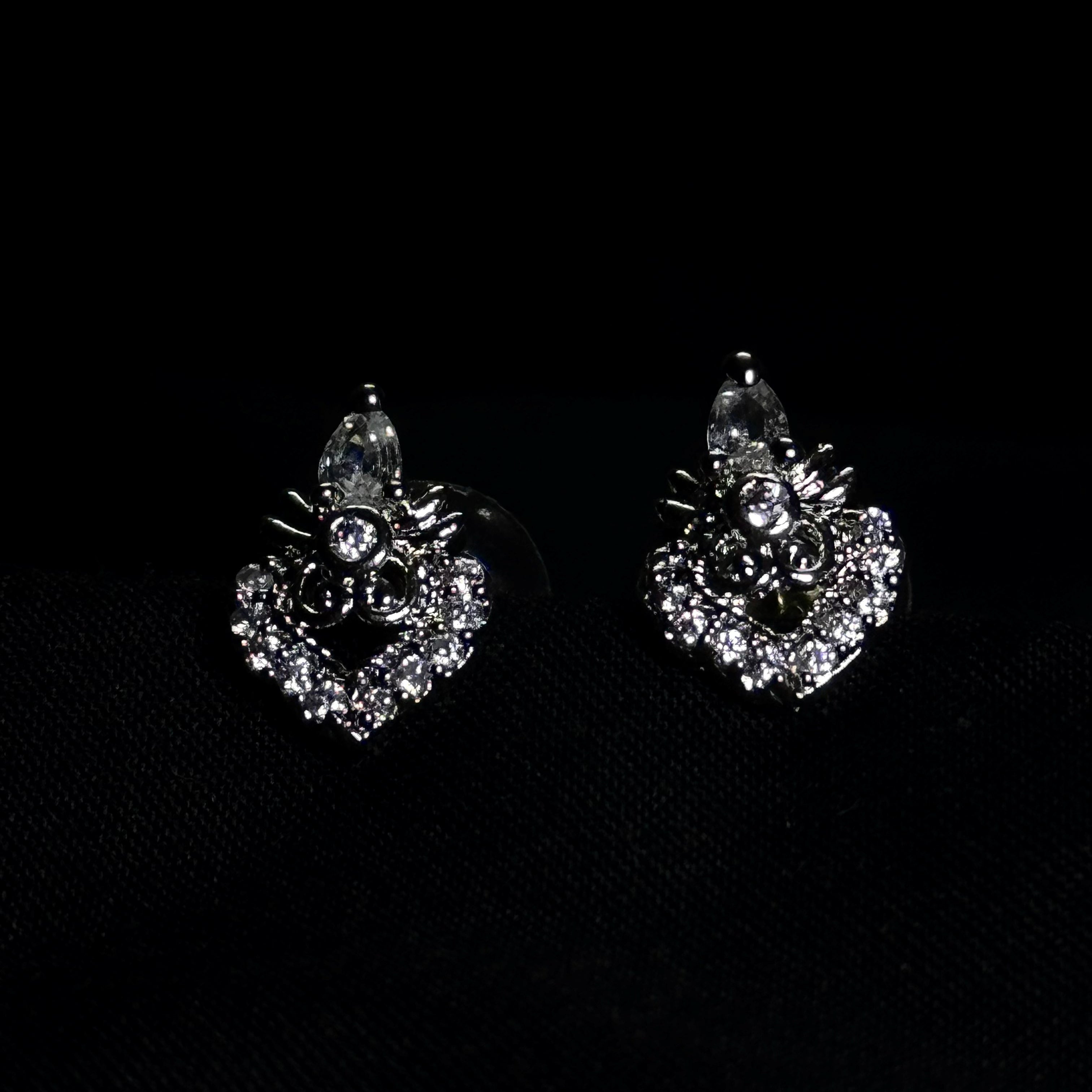 Crystal Silver Stud Earrings