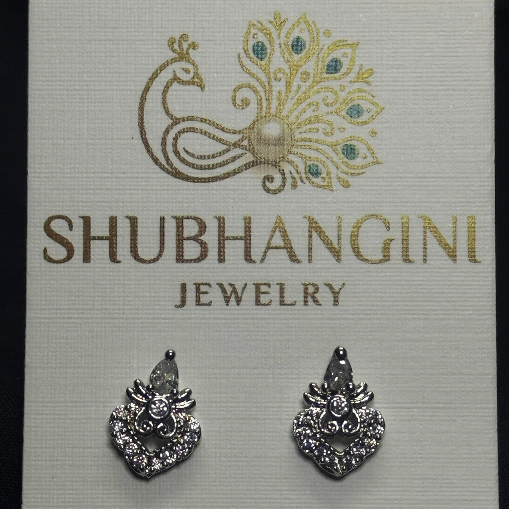 Crystal Silver Stud Earrings