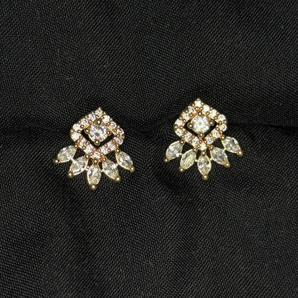 Diamond-shaped Cluster Stud Earrings