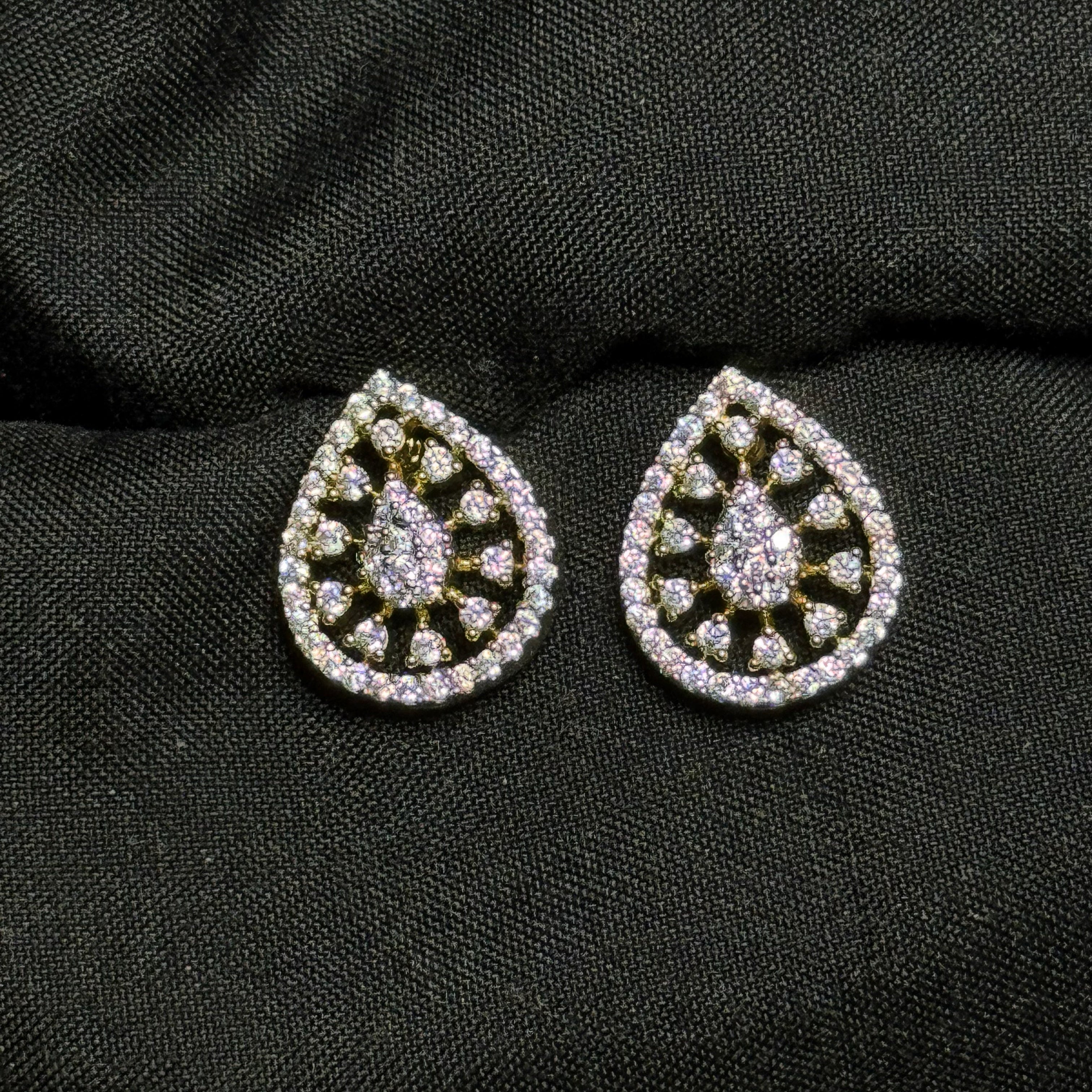 Teardrop Lattice Stud Earrings