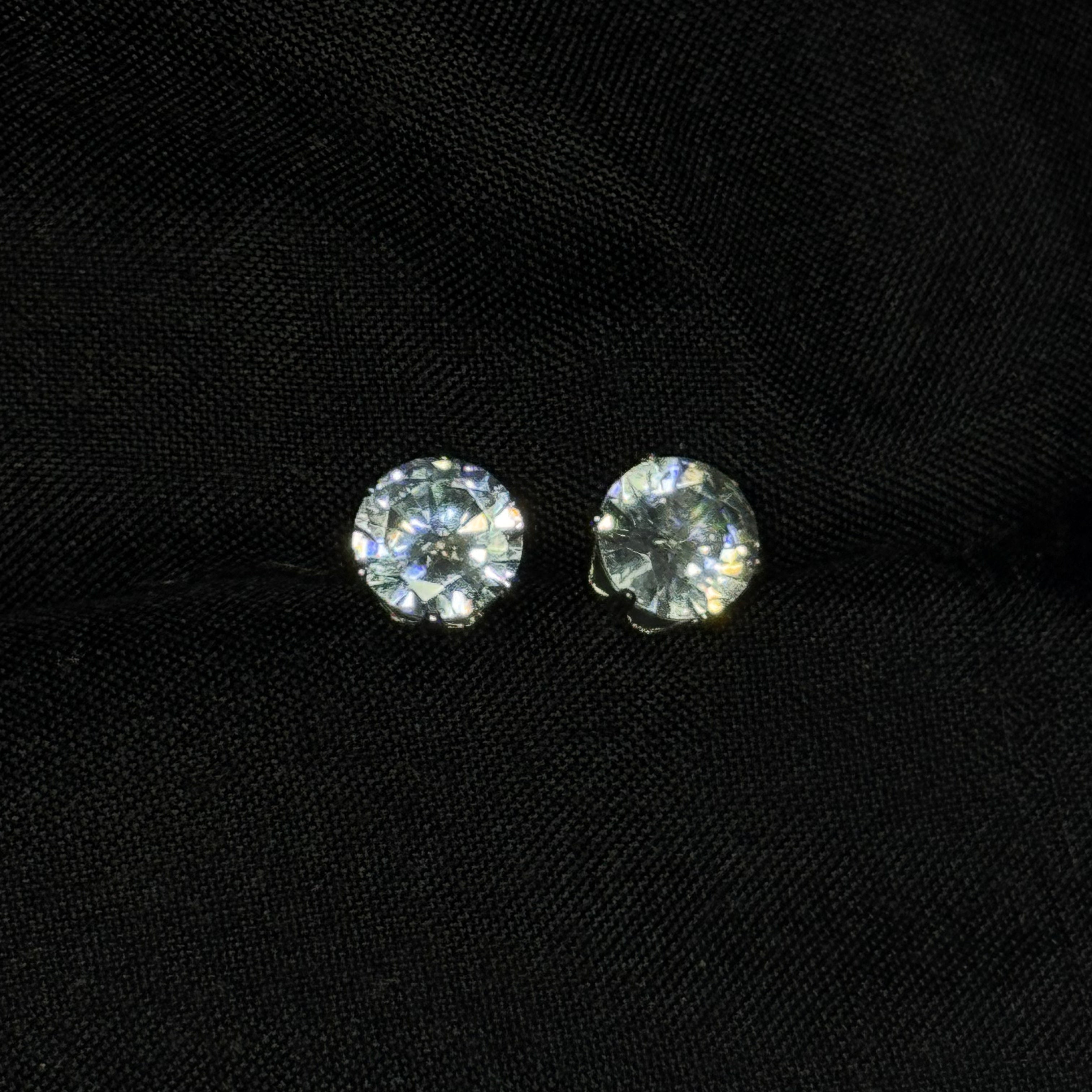 Round Solitaire Stud Earrings