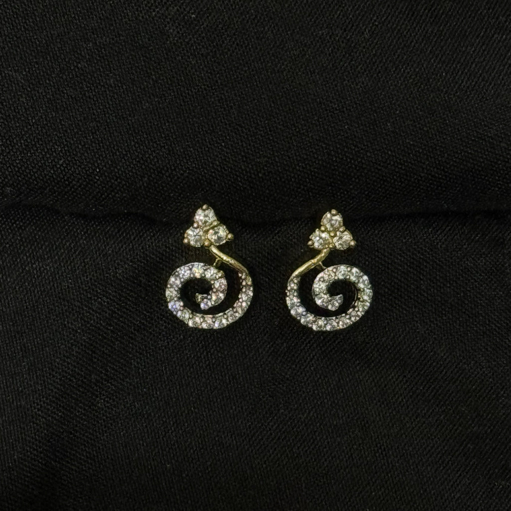 Spiral Diamond Stud Earrings