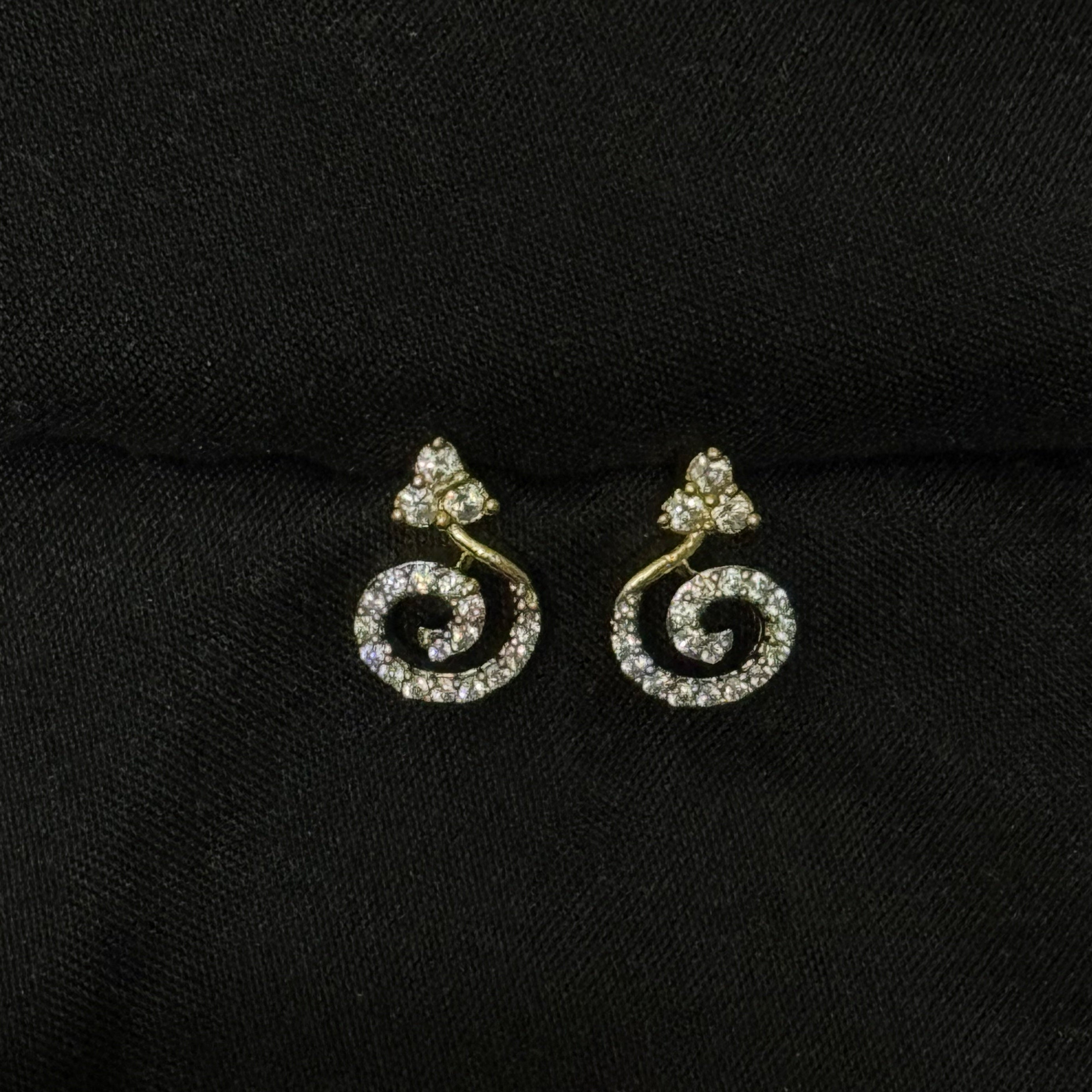 Spiral Diamond Stud Earrings