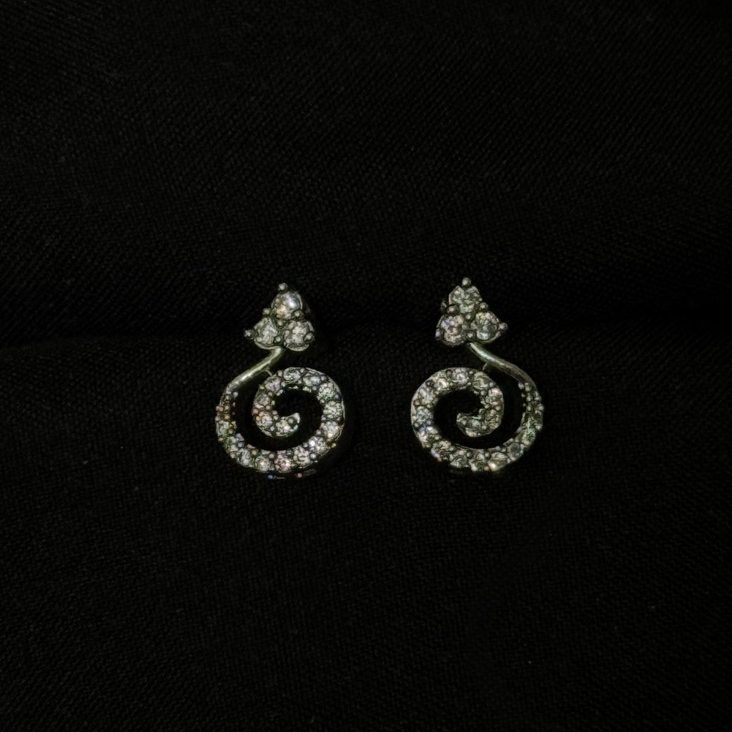 Spiral Diamond Stud Earrings