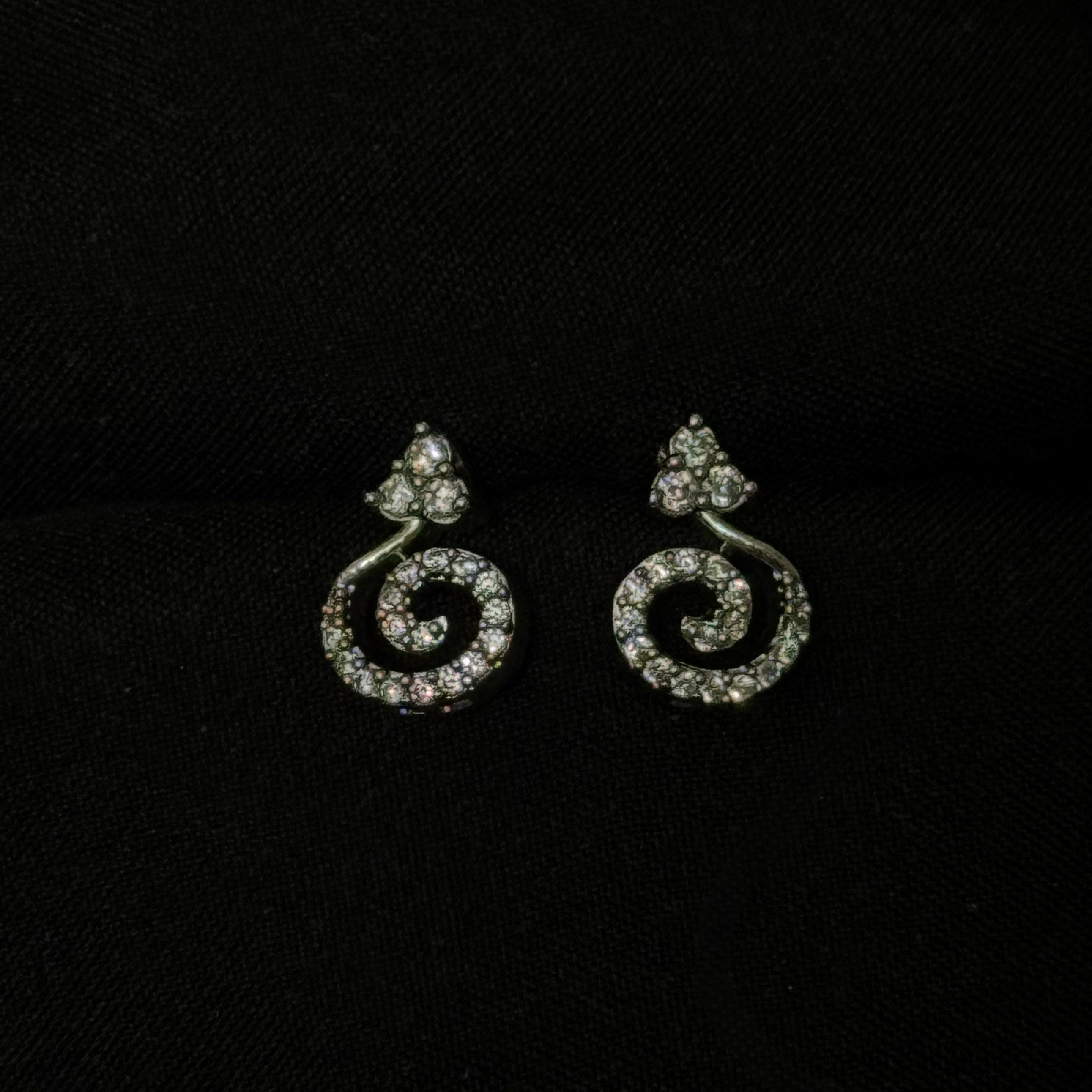 Spiral Diamond Stud Earrings