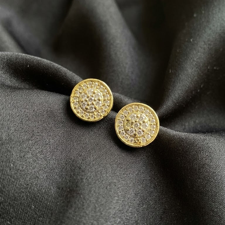 Round Cluster Stud Earrings
