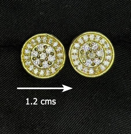 Round Cluster Stud Earrings