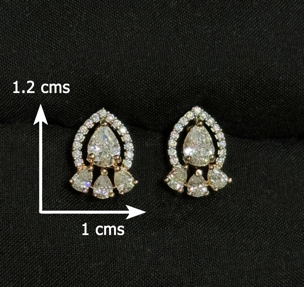 Tear Drop Chandelier Stud Earrings