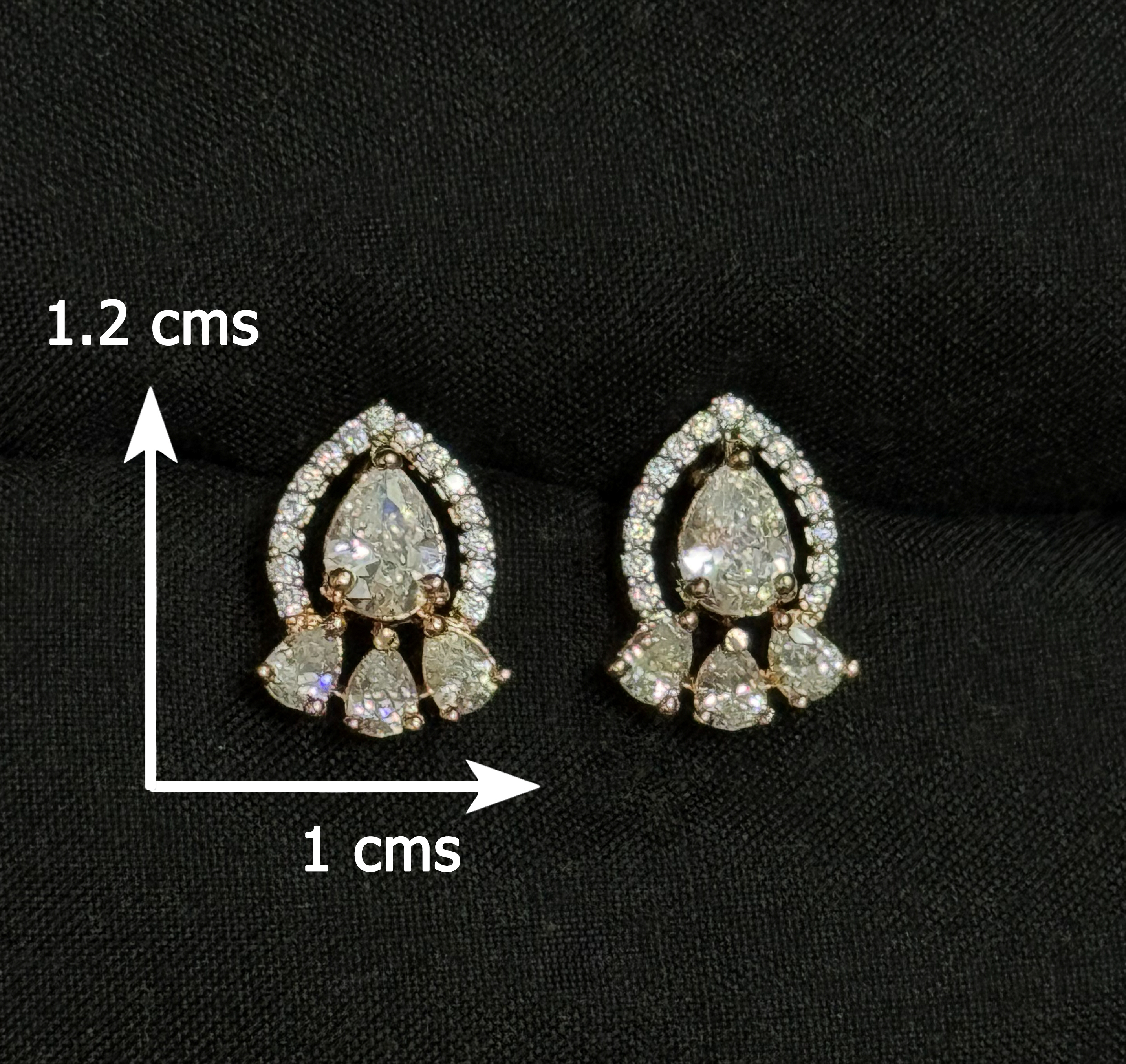 Tear Drop Chandelier Stud Earrings