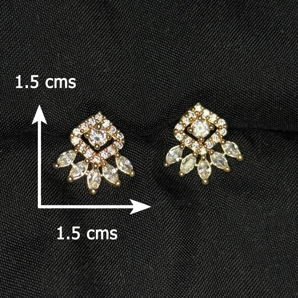 Diamond-shaped Cluster Stud Earrings