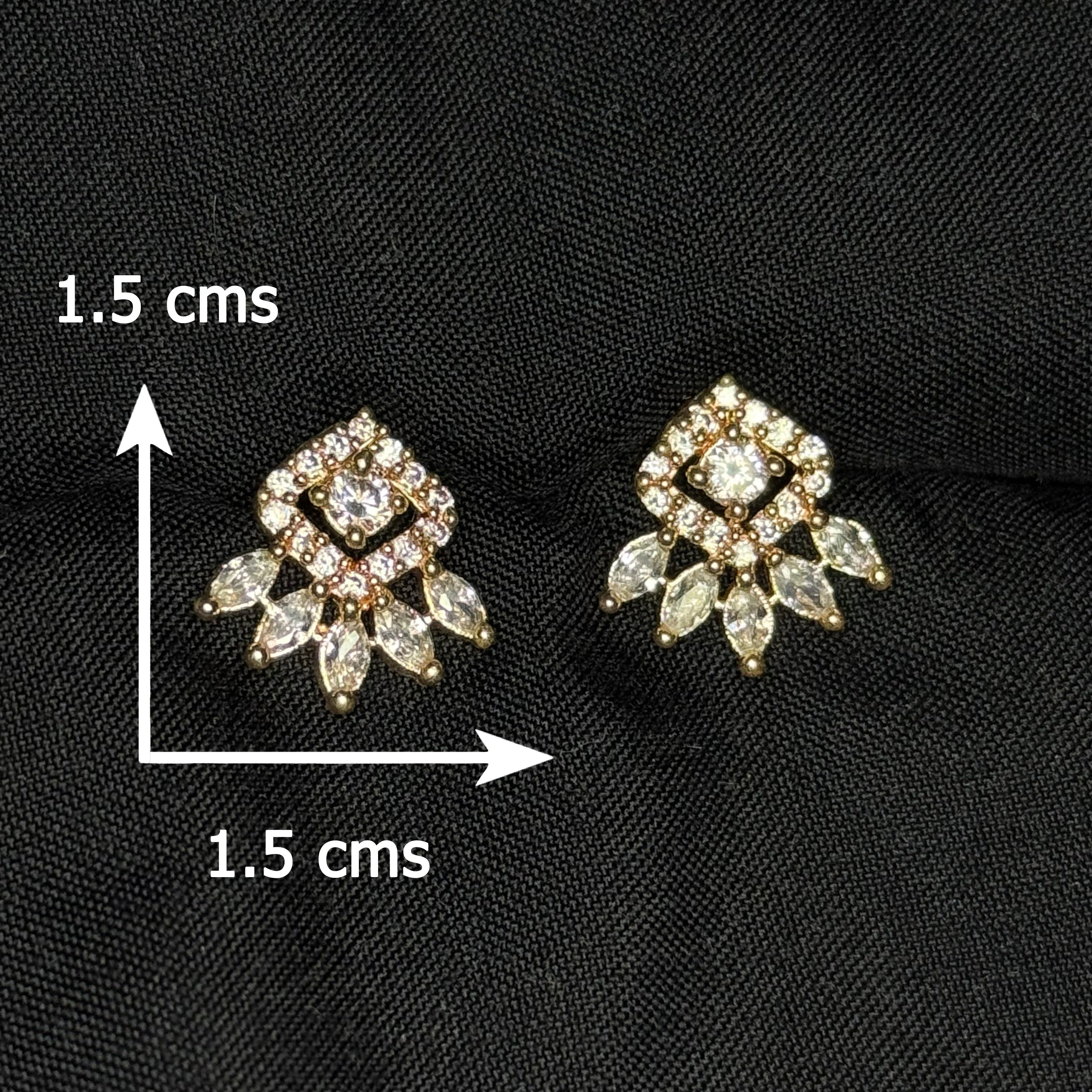 Diamond-shaped Cluster Stud Earrings